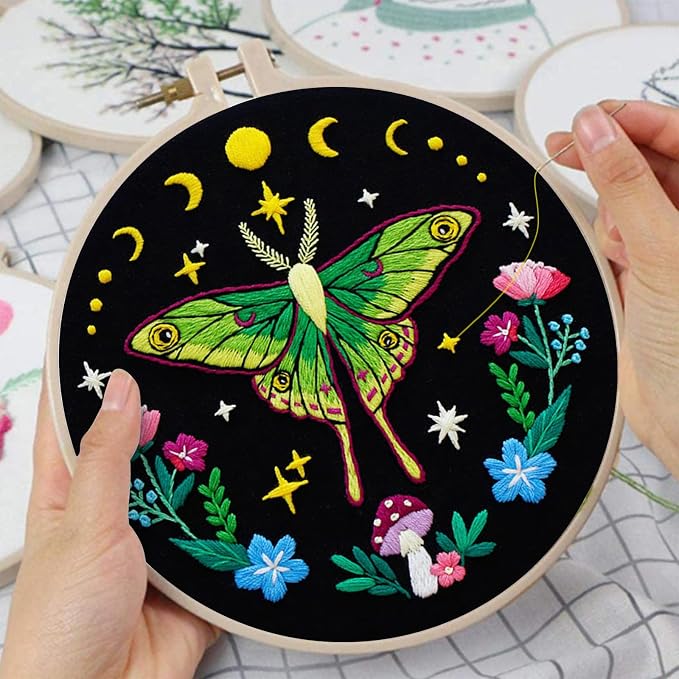 Nuberlic Moth Embroidery Kits for Beginners - Image 2