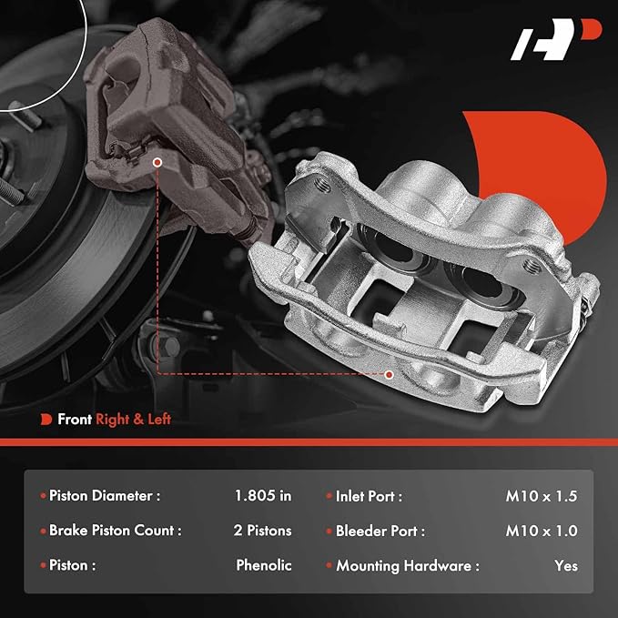 A-Premium Disc Brake Caliper Assembly with Bracket Compatible with Select Chevy, Pontiac and Saturn Models - Equinox 2005-2006, Torrent 2006, Vue 2004-2007 - Front Driver and Passenger Side, 2-PC Set