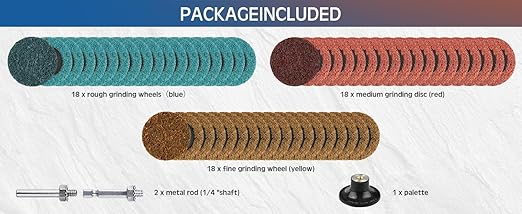 57Pcs 2 Inch Quick Change Sanding Discs Nylon Surface Conditioning Discs with 1/4" Roll Lock Holder for Die Grinder - Ideal for Surface Prep Grinding Polishing Deburring Rust & Paint Removal
