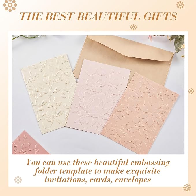 Geiserailie 8 Pcs Embossing Folders 2d/3D Embossing Machine Template Paper Card - Image 5