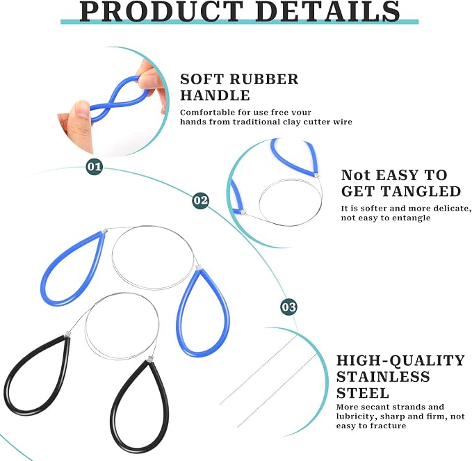Clay Cutters Wire Steel Wire Clay Cutter Cutting Pottery Tools Cut Off Tools - Image 3