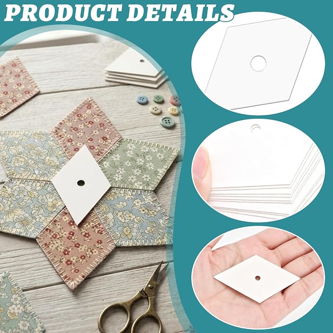 400 PCS Paper Piecing 1.5", Diamond Quilting Templates - Image 3