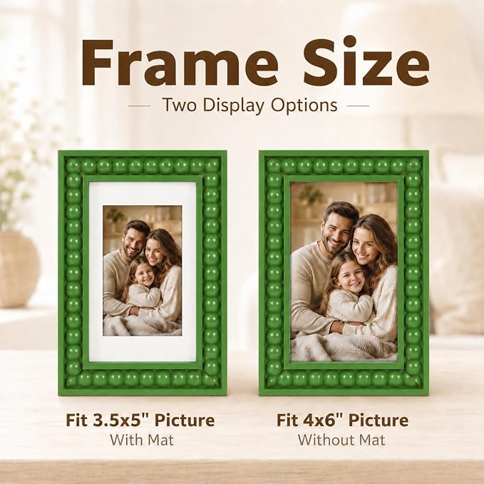 Solid Wood 4x6 Picture Frame Beaded Frame - Image 3
