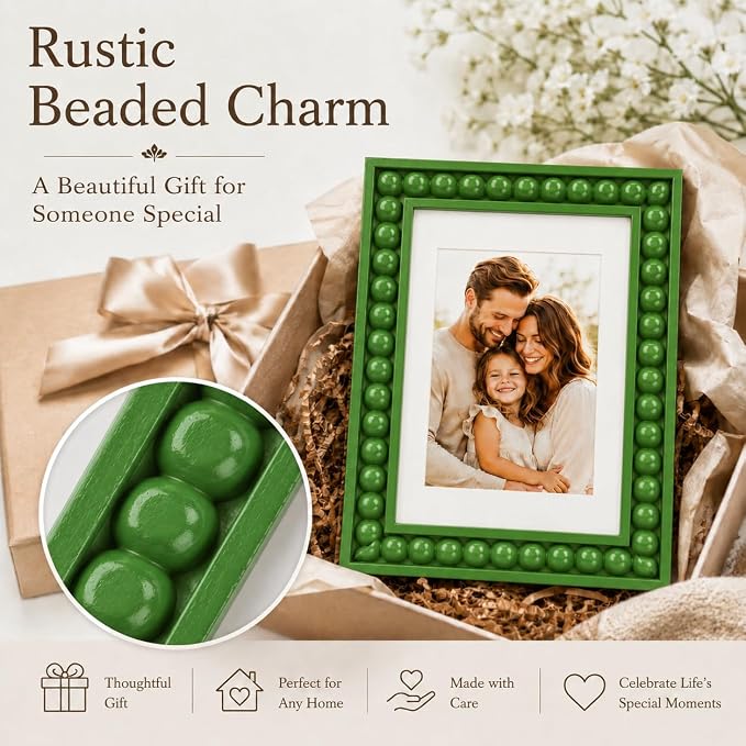 Solid Wood 5x7 Picture Frame Beaded Frame - Image 8