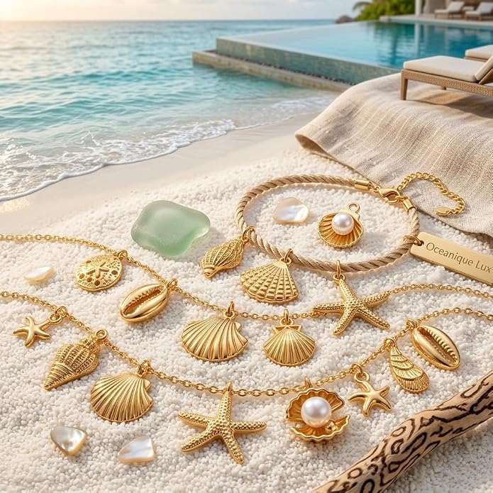 MAYNOS Gold Seashell Charms for Jewelry Making - Image 5