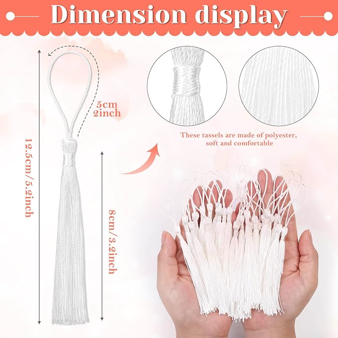 Bookmark Tassels Bulk, Cridoz 50Pcs Small Tassels Silky Handmade Soft Craft - Image 4