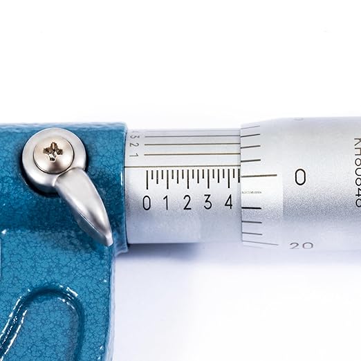 PEC Tools 0-1” Outside Micrometer, Industrial-Grade Precision Measuring Tool, Hardened Steel, High-Accuracy Micrometer with Ratchet Stop & Carbide-Tipped Measuring Faces for Machining & Engineering