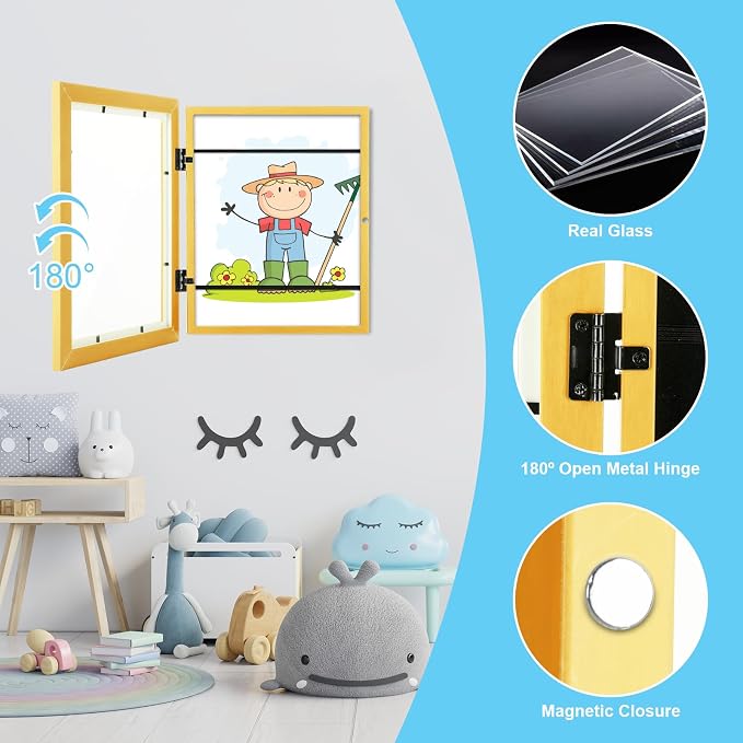 Kids Art Frames, 8.5x11 Front Opening Kids Artwork Frames Changeable, Milk - Image 6