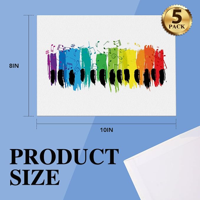 ESRICH Canvas Boards for Painting, 5 Pack Canvases for Painting 8x10 Cotton - Image 2