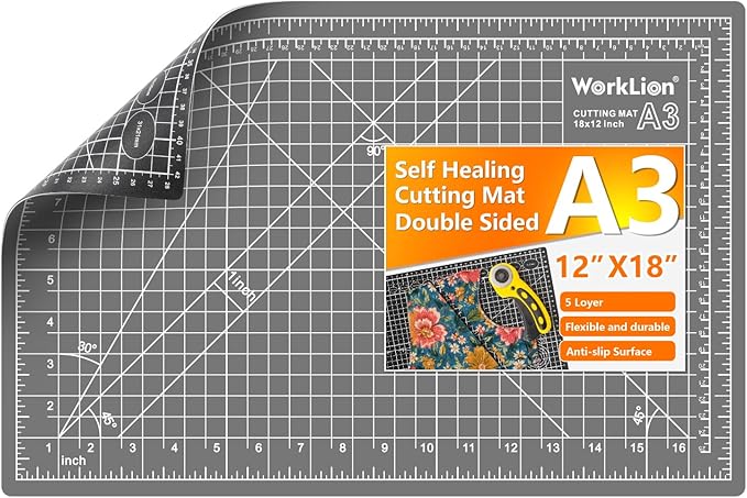 WorkLion Self Healing Cutting Mat: 12''x18'' Double Sided Craft Cutting Mat by WORKLION