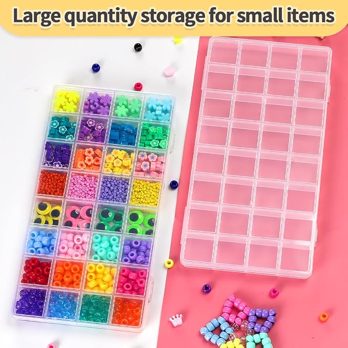IOOLEEM 32 Grids Plastic Bead Organizer Box, Organizer Container Storage Box - Image 6
