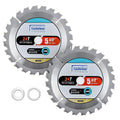 Luckyway 2-Pack 5-1/2 Inch 24T with 5/8 Inch Arbor TCT Circular Saw Blade General Purpose and Trimming Saw Blade, Cordless Trim Saw Blade for Cutting Wood(1/2-Inch and 10-mm Reducer Bushings Include)