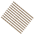 Drill Bit, #48 Cutting Diameter, 4341 HSS Gold Finish 118° Cutting Angle Number Jobber Bits - (Applications: for Drilling Soft Metal Plastic Wood), 10-Pieces