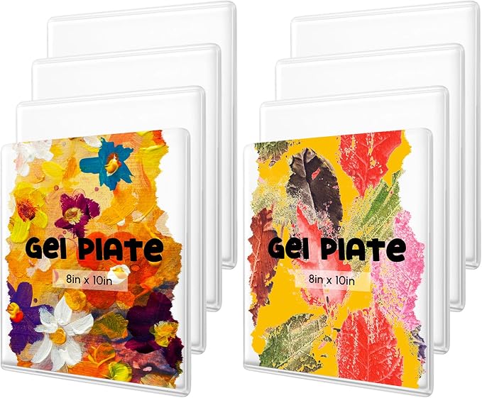 Threlaco 8 Packs Gel Printing Plates, Printmaking Supplies by Threlaco