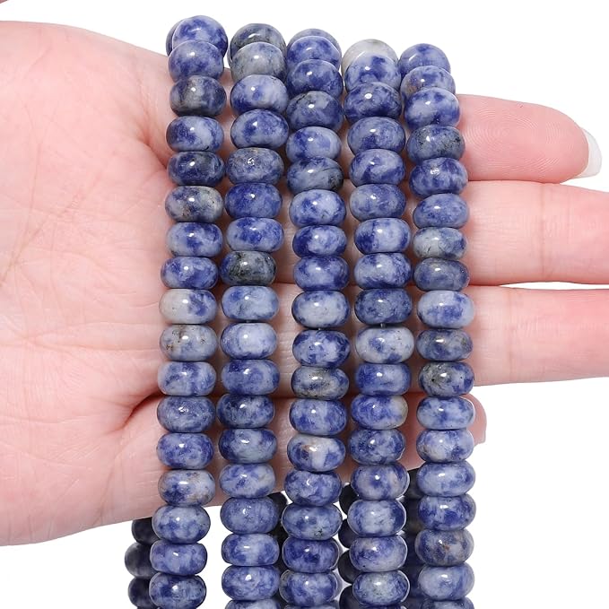 Songxi 5x8mm Natural Blue Sodalite Stone Rondelle Beads, Gemstone by SongXi