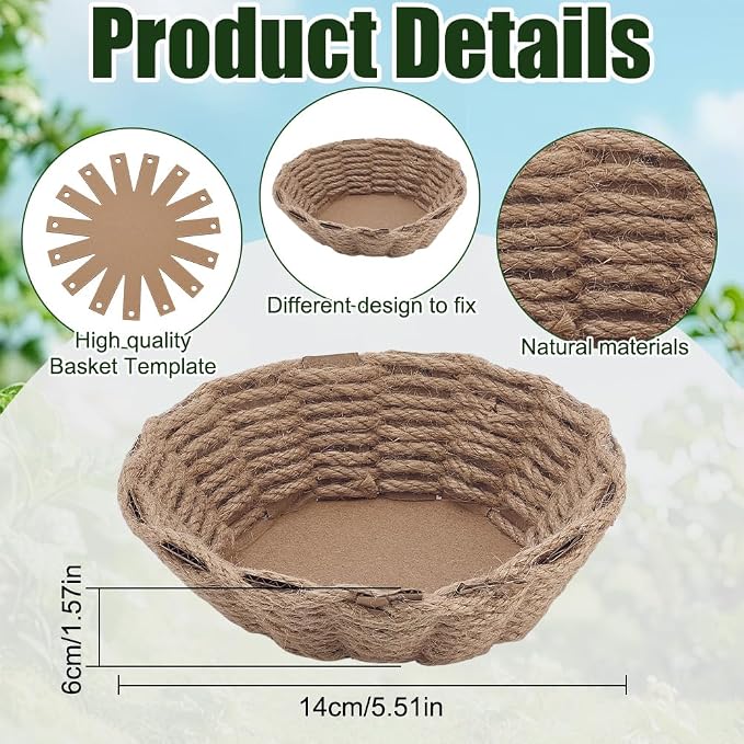 FREEBLOSS 6 Set Basket Weaving Kit Twine Basket Making Kit Creative Woven Bowl - Image 3
