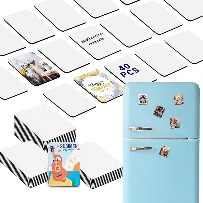 40Pcs Sublimation Picture Magnet Blanks Personalized Square Magnets by Unknown