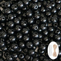 300Pcs Black Wooden Beads for Garlands, Round Wood Loose Beads - 14mm by SMANTA