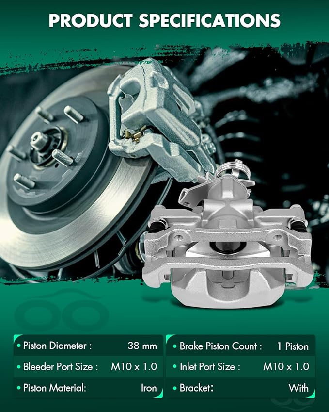 SCITOO 18B5424 Rear Right Disc Brake Caliper Assembly w/Bracket For Dodge For Dart 2013-2016