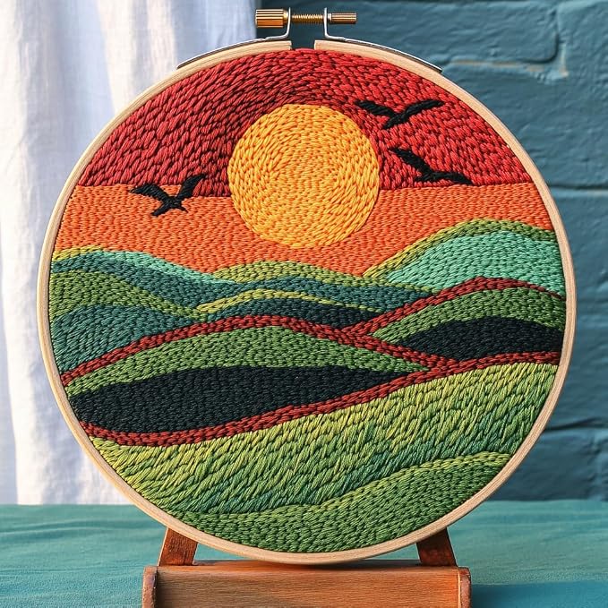 DIY Punch Needle Kits Landscape Sunrise by Unknown