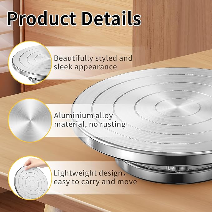 Yncotte Pottery Wheel, 7 Inch Sculpting Wheel Double-Sided Banding Wheel - Image 6