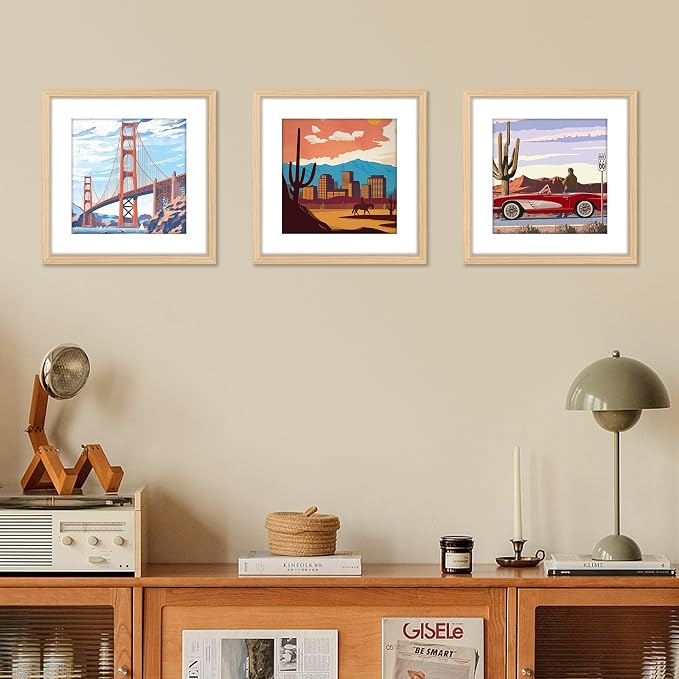 FIXSMITH 12x12 Picture Frame Natural Set of 2, Photo Frame - Image 8
