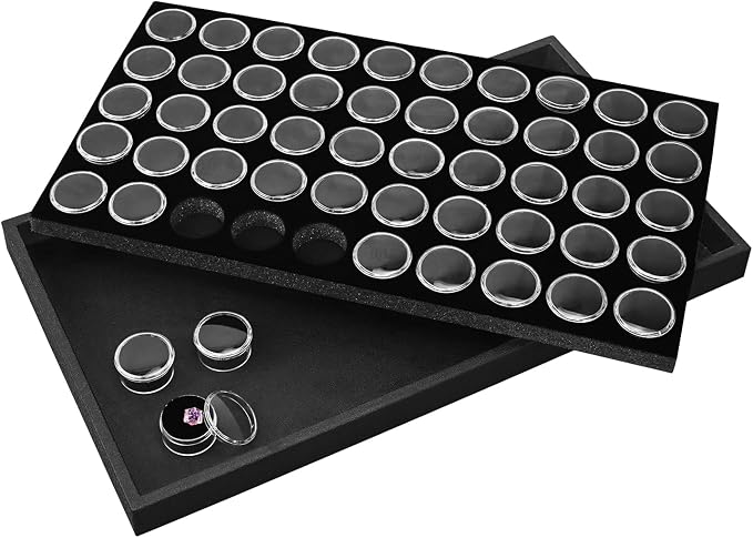 Ikee Design Black Foam Gem Jars Showcase Stackable Display Tray - Image 5