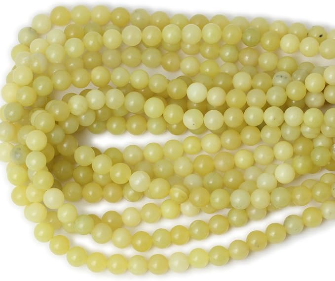 45PCS 8mm Natural Yellow Lemon Jade Gemstone Round Loose Beads - Image 3