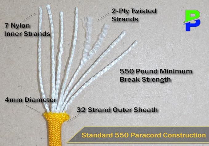 BORED? PARACORD! 550 lb Paracord - Ideal for Crafting, Camping, DIY Projects, Active & Military Outdoors - Strong Survival Rope - Tactical Parachute Cord Type III - Solar Orange 1000 Feet