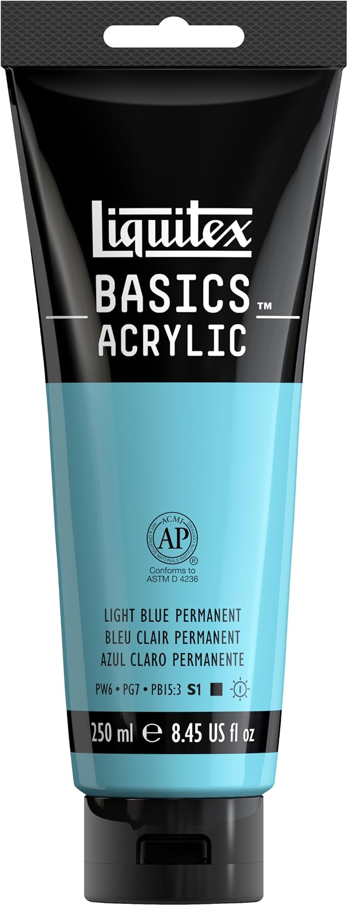 Liquitex BASICS Acrylic Paint, 250ml Tube, Light Blue Permanent by Liquitex