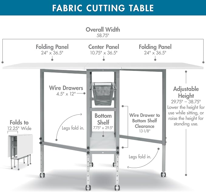 Studio Designs Sew Ready Hobby and Cutting Craft Desk Table - Image 2