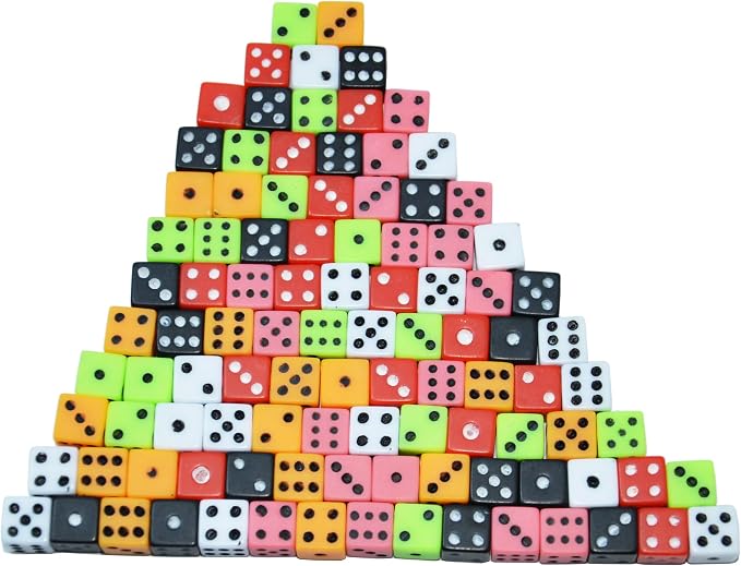 SmartDealsPro 100 Assorted D6 Mini Tiny Dice Game Dot Square Dice - Image 6