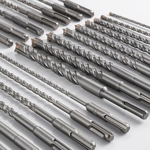 Set 12inch Concrete Drill Bit kit Cross-Type Double Thread Carbide Material Suitable for Concrete, Brick, Cement Walls, Stone, Hammer Drill Bits for Concrete