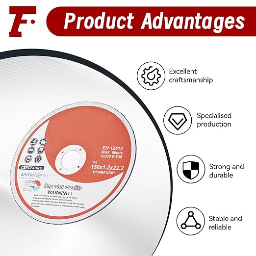 25 Pack 6" x.045 x7/8" Cut-Off Wheel - Metal & Stainless Steel Cutting Discs