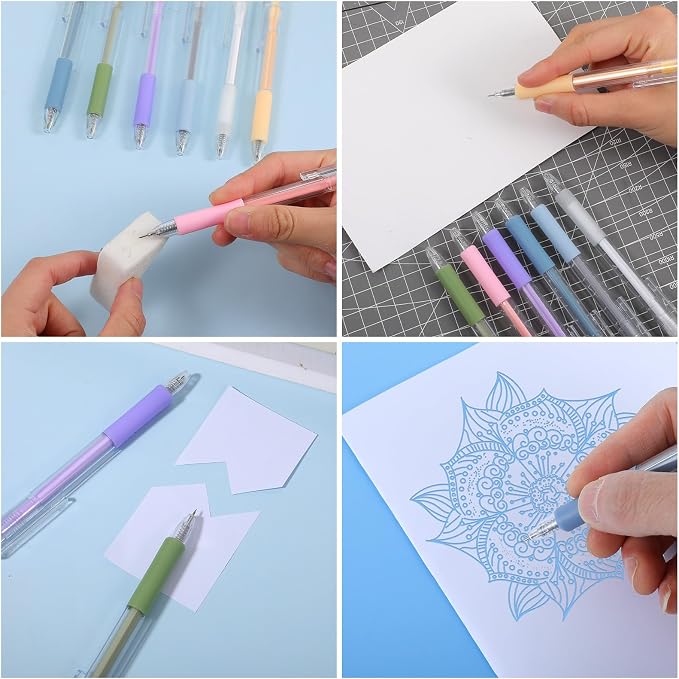 7Pcs Knife Pen Craft Cutting Tools, Retractable Utility Knife Paper Cutter - Image 6