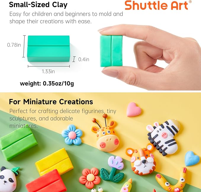 Shuttle Art 117 PCS Polymer Clay Kit, 95 Unique Colors & Extra Basic Colors - Image 3