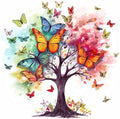 Tree of Life Cross Stitch Kits for Adults Beginner, Butterfly Counted Cross by Unknown