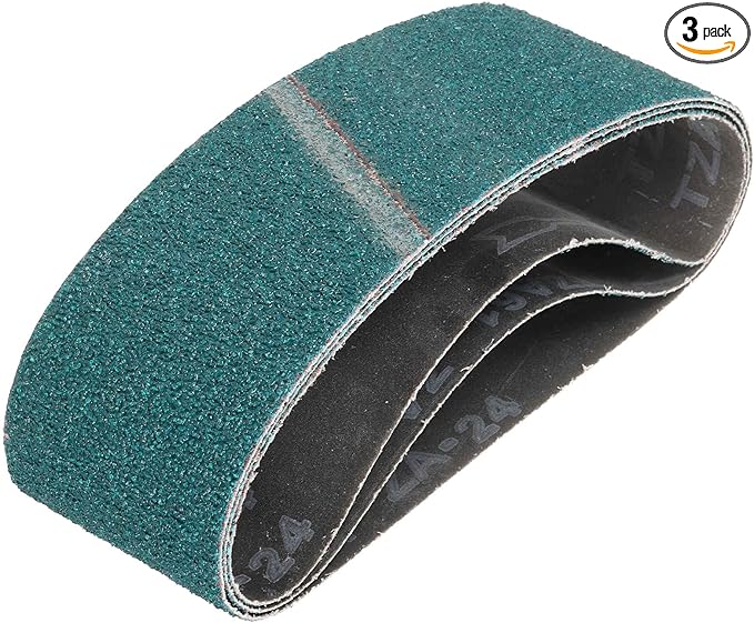 HARFINGTON 4 x 24 Inch Sanding Belts, 3 Pcs 24 Grit Zirconia Abrasive Belt Sander File Belt for Woodworking, Metal Polishing, Knife Sharpener
