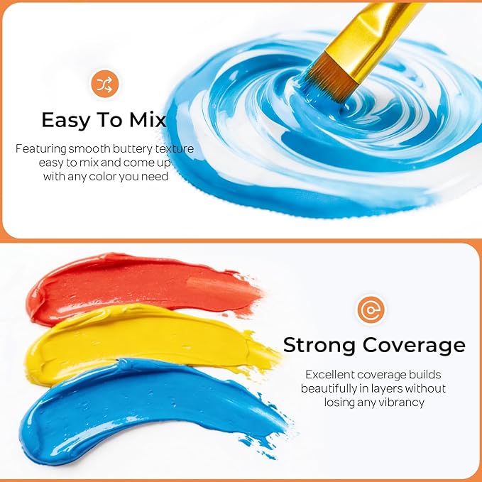 Nicpro Acrylic Paint Set, 24 Colors - Image 5