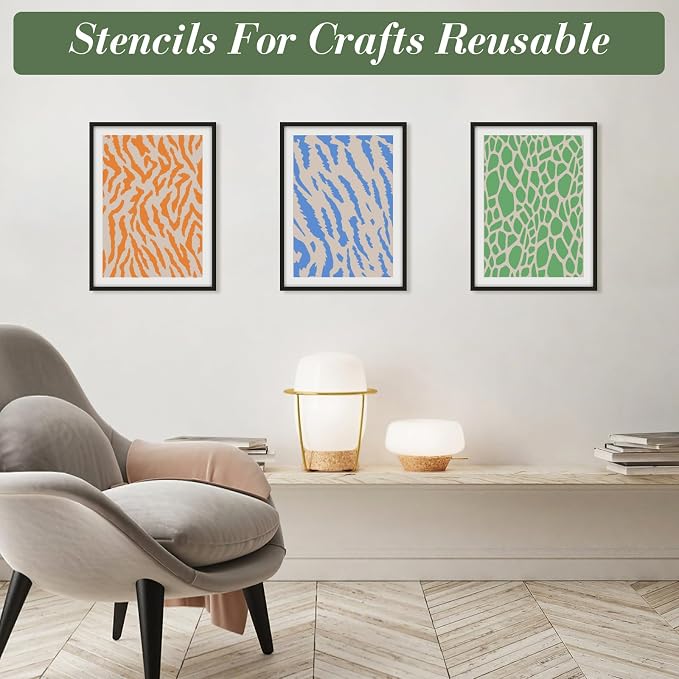 Texture Stencils for Crafts Reusable 12Pcs Stencils | DIY Art Painting Stencil - Image 2