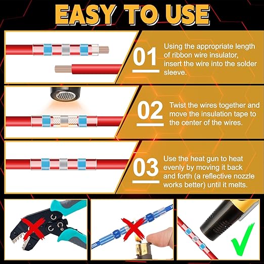 765PCS Solder Seal Wire Connectors with 450W Mini Heat Gun, Solder Connectors with Heat Shrink Solderstick Waterproof Electrical Wire Connectors Kit for Marine Automotive (26-6 Gauge)