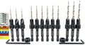 FTG USA Countersink Drill Bit Set for Wood with Tapered Drill Bit 3 Pc #4 (7/64"), 6 Pc #6 (9/64"), 3 Pc #8 (11/64")