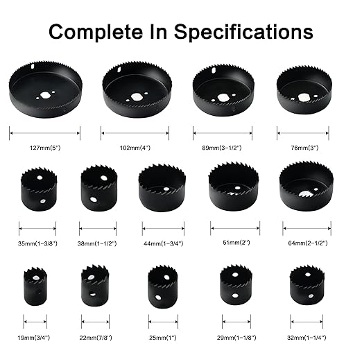 Hole Saw Set, 19Pcs Hole Saw Kit with General Purpose 3/4" to 5"(19-127mm) Saw Blades, Mandrels, Drill Bits, Installation Plate, Hex Key with Storage Case, Idear for Wood, Plywood, PVC Board