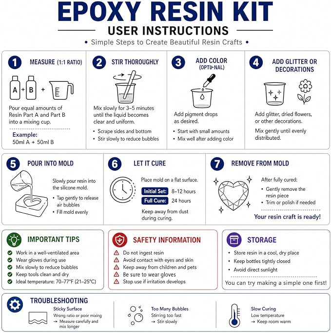 RNYBFPT Epoxy Resin Kit for Beginners, 18oz Crystal Clear Resin - Image 8