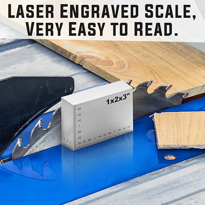 Setup Blocks Woodworking,15 Pcs Setup Height Gauge Set with Laser-Engraved Markings, Precision Woodworking Measuring Tools for Router and Table Saw, All Aluminum