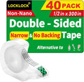 LOCKLOCK Double Sided Tape Light Duty, 40 Pack, 1/2 x 300 inches, Narrow Double by Unknown