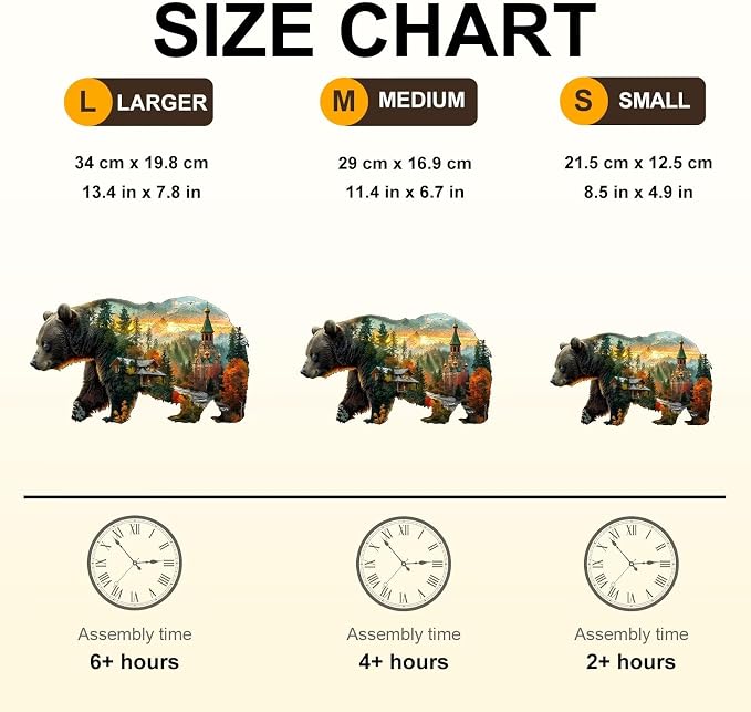 Forest Bear Puzzles Adults Gifts Wooden 60 Pieces 8.5 * 4.9in - Image 4