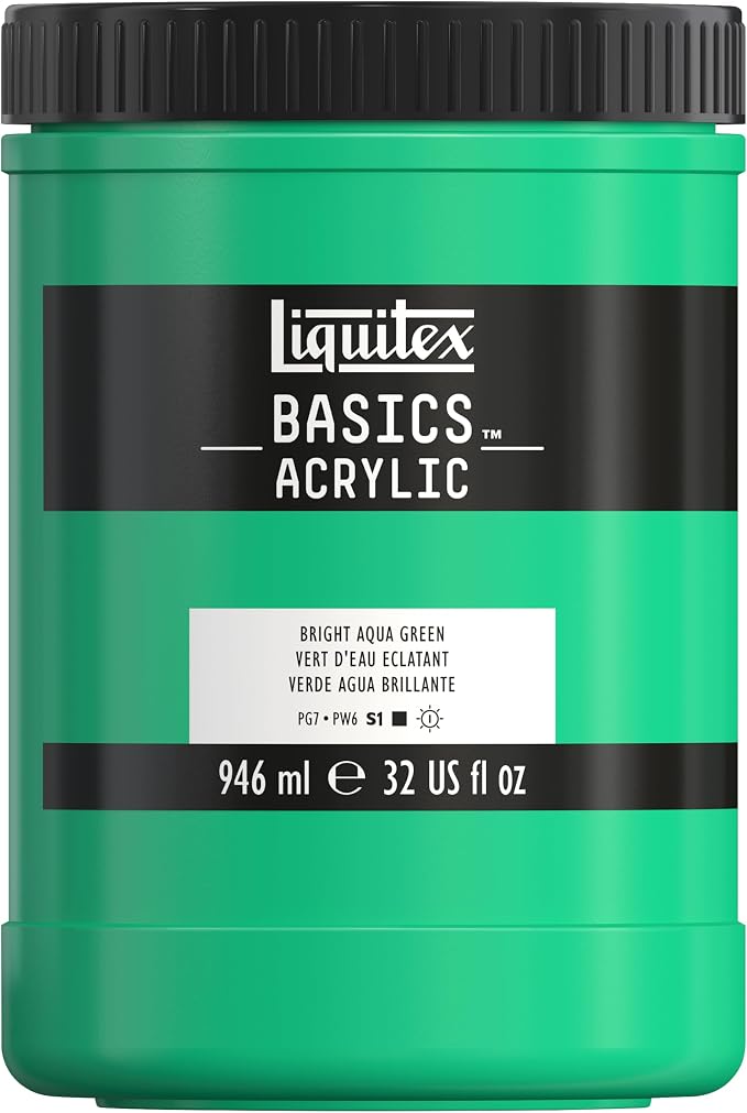 Liquitex BASICS Acrylic Paint, 946ml Jar, Bright Aqua Green by Liquitex
