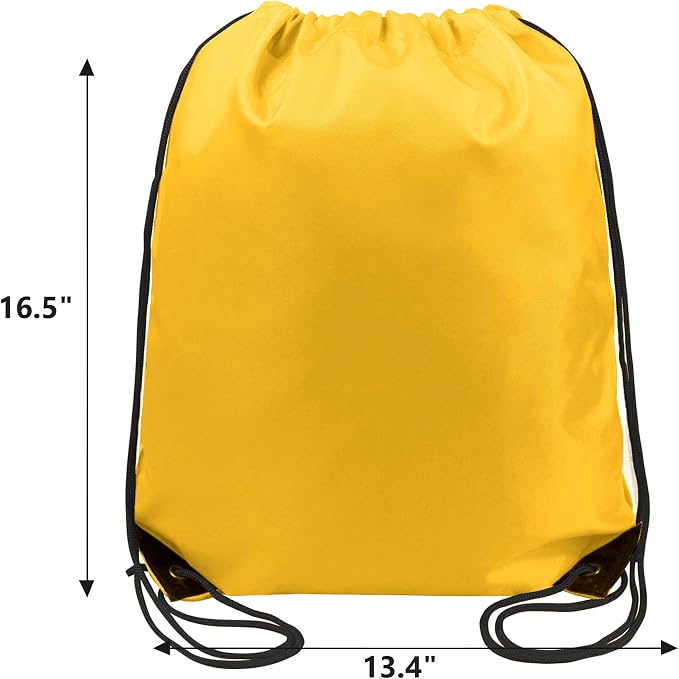 BeeGreen 20 Pieces Yellow Cinch Sack Bags Bulk Gymsack - Image 4