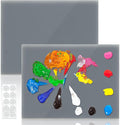 2 Pack Neutral Grey Tempered Glass Palettes, Scratch Resistant Paint Mixing by ELFULLY